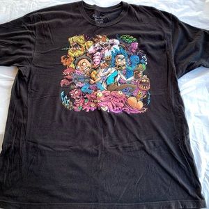 Vintage Rick and Morty Cartoon Net Adult Swim 3D Tee Size 2XL
